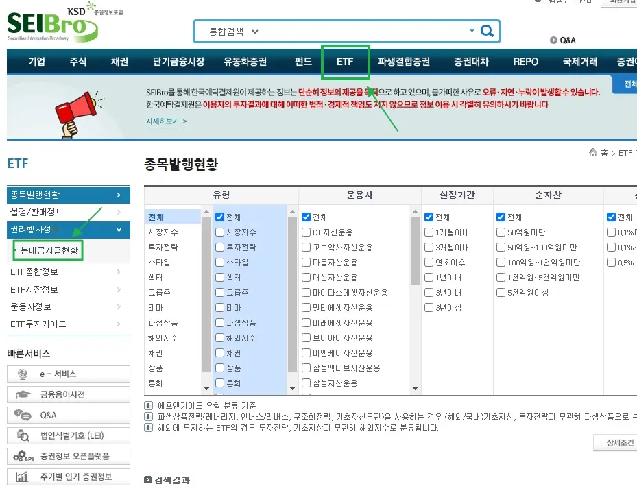 ETF 분배금 조회 방법