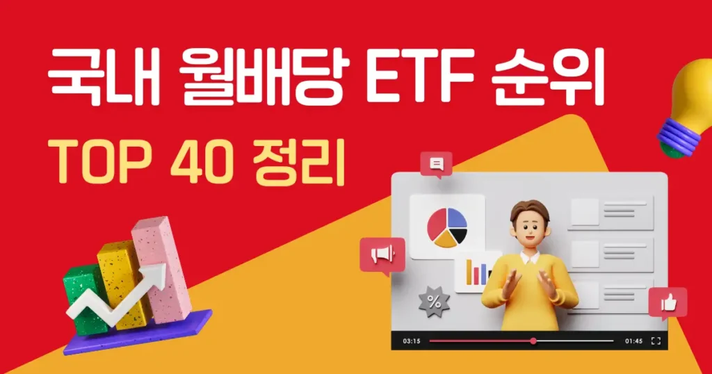 국내 월배당 ETF 순위 TOP 40 정리